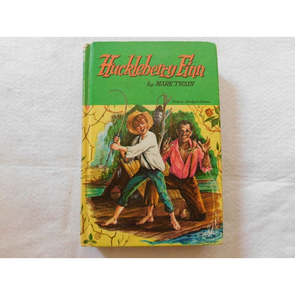 Vintage Huckleberry Finn Hardcover Book by Mark Twain 1955 Rare Abridged Edition